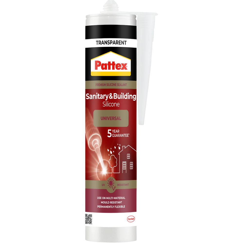 Pattex saniteetti- ja rakennussilikoni 280 ml väritön