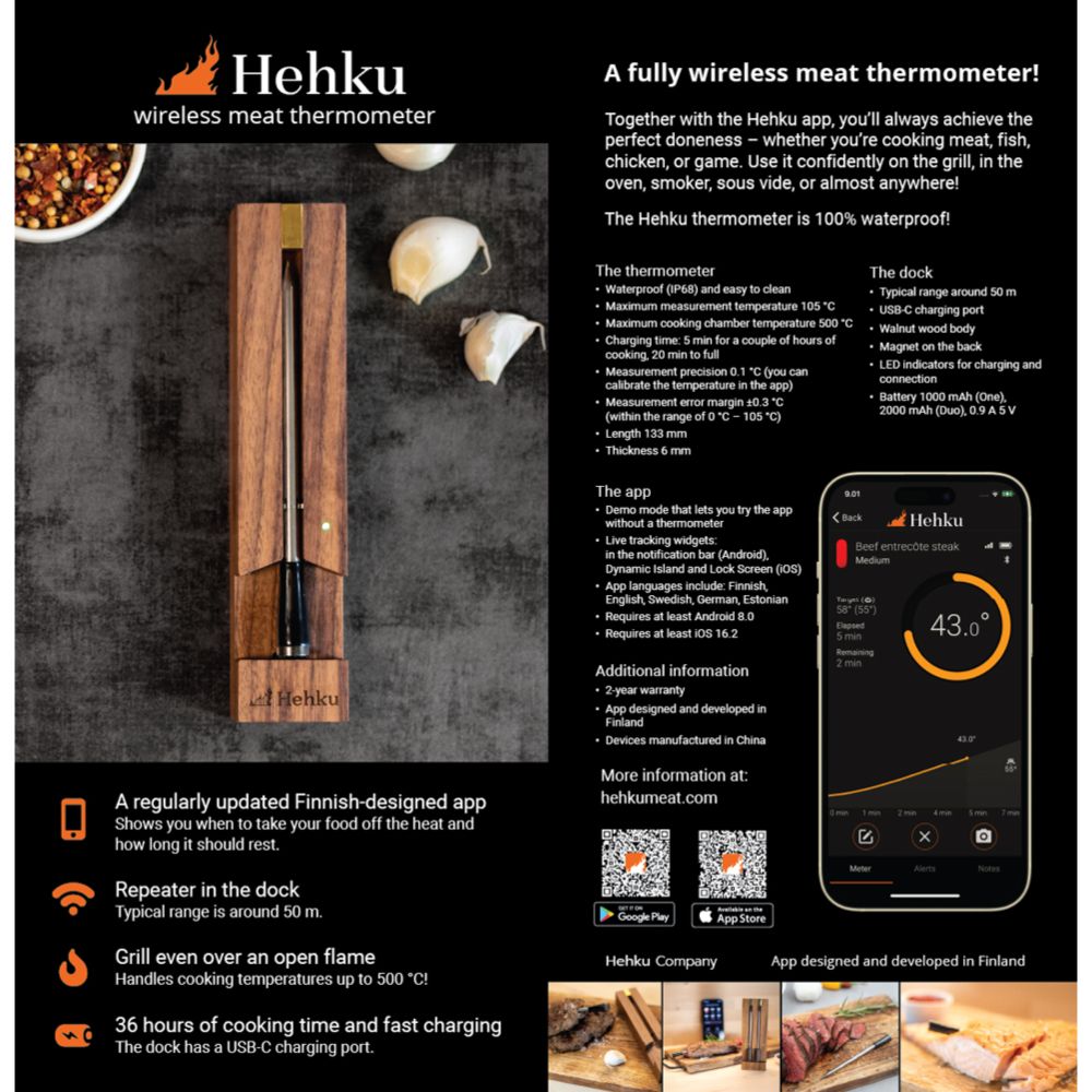 Hehku One juhtmevaba lihatermomeeter