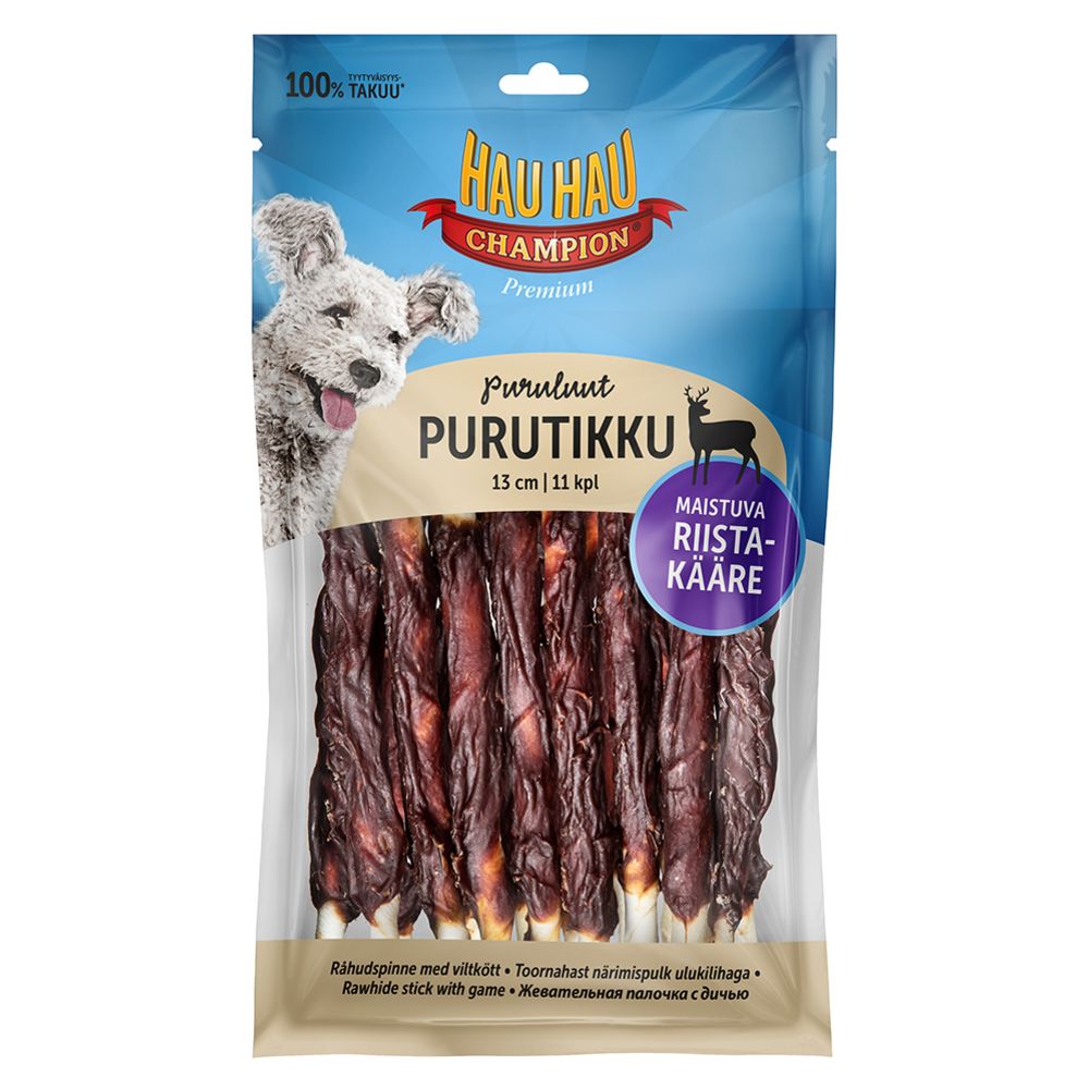 Hau-Hau Champion ulukilihaga närimispulk, 13 cm, 100g