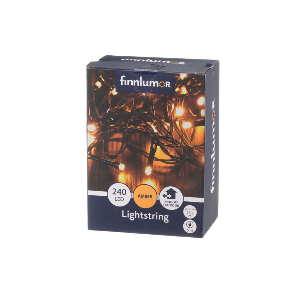 Finnlumor 240-LED ljusslinga utomhus bärnsten