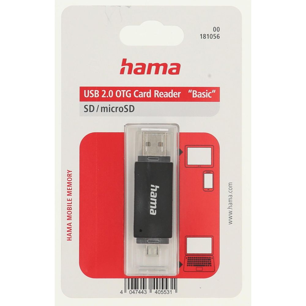 Hama Basic minneskortläsare USB 2.0 OTG svart