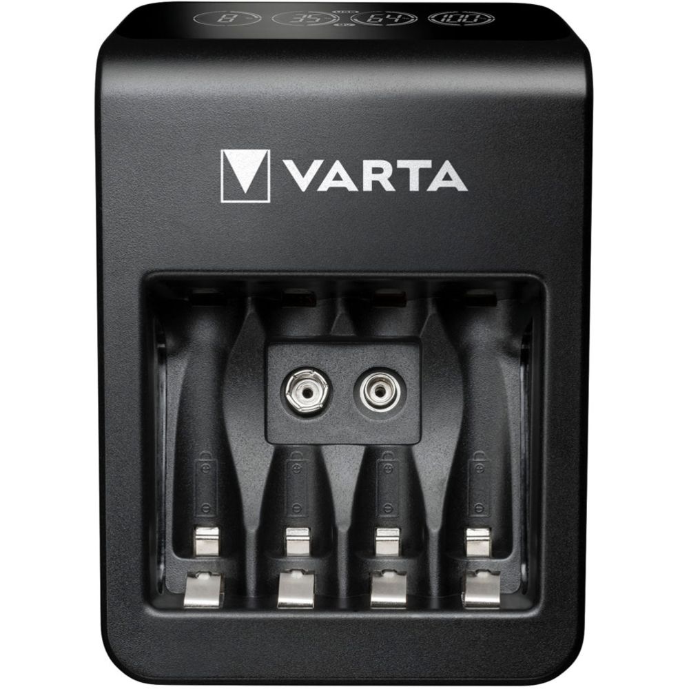 VARTA LCD Plug akkuparistolaturi + 4 x AA 2100 mAh