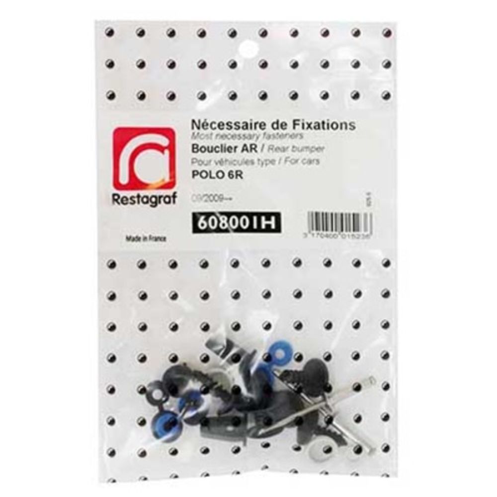 Fästsats Volkswagen bakre stötfångare 608001H 8 delar