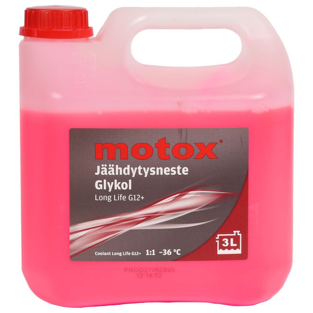 Motox Long life G12+ punane jahutusvedelik, 100%, 3 l