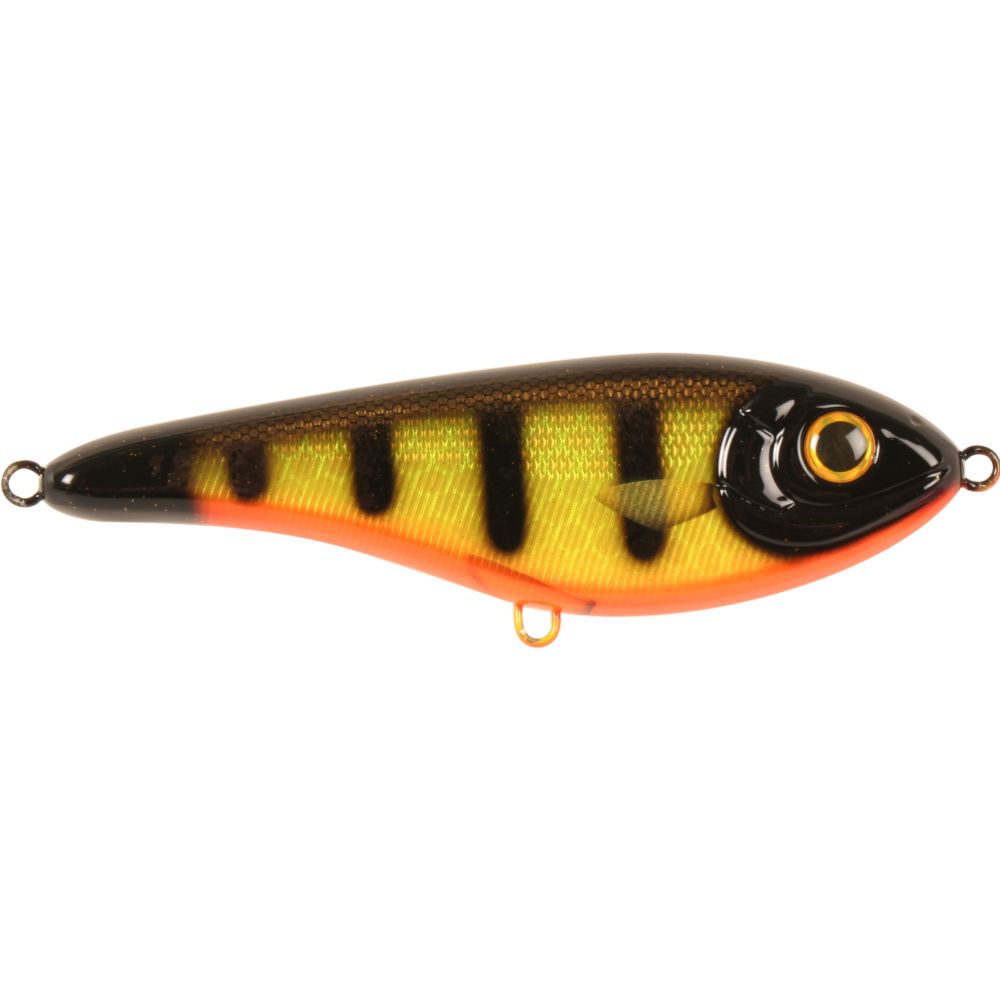 Strike Pro Buster Jerk 15 cm 75 g uppoava jerkki Black Okoboji Perch C504F