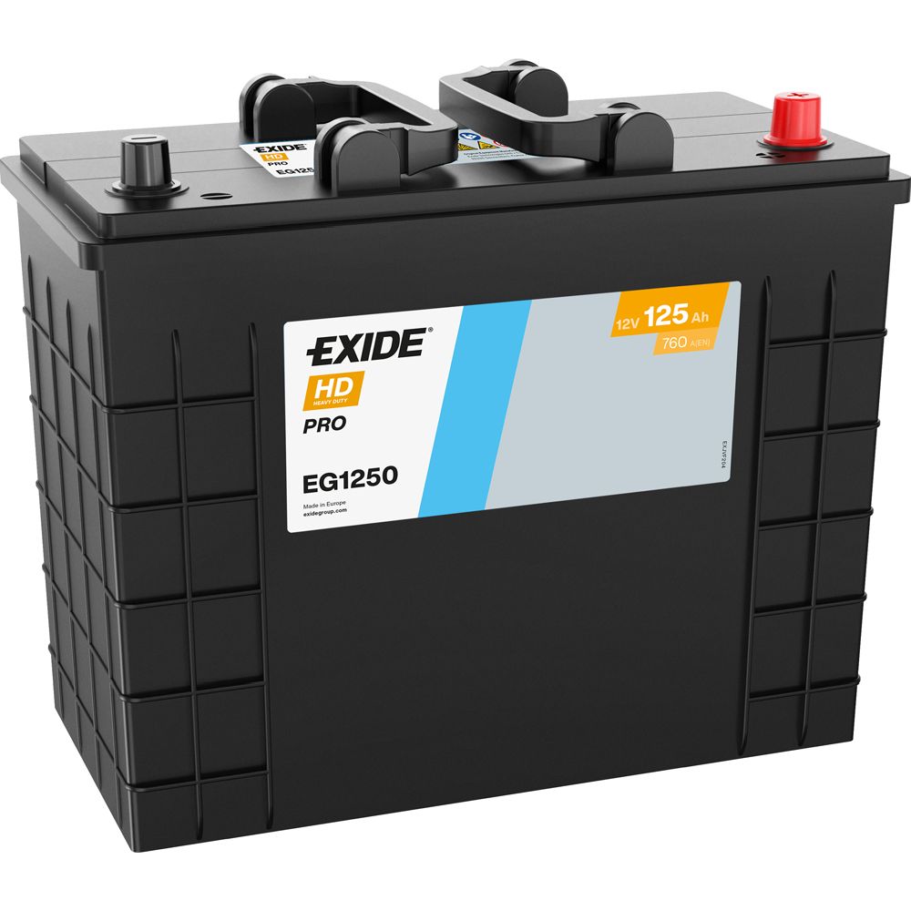Exide EG1250 125 Ah / 760 A aku, P 349 x L 175 x K 290 -+
