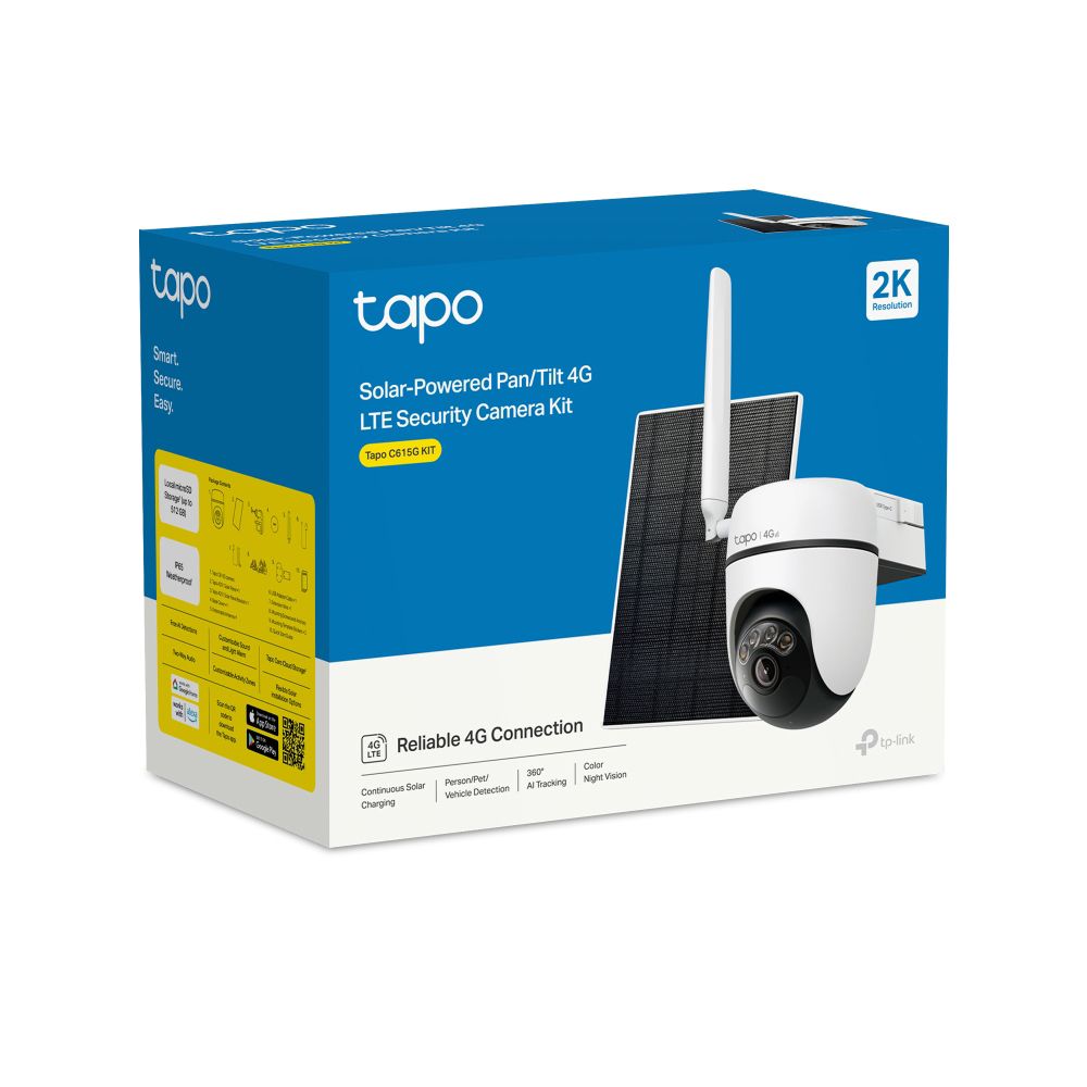 TP-Link Tapo C615G 4G valvontakamera aurinkopaneelilla