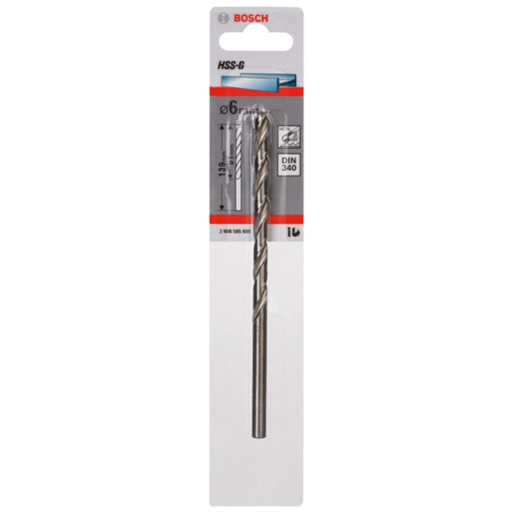 Bosch HSS G DIN 340 metalliporanterä 6,0 mm