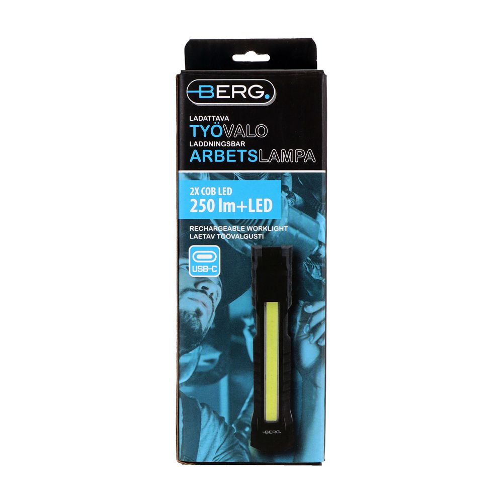 Berg laddningsbar arbetslampa COB LED 250lm, fällbar