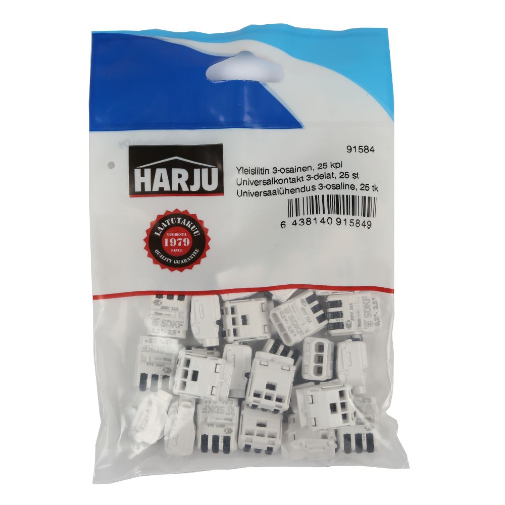 Harju kopplingsklämma 3-polig 25 st.