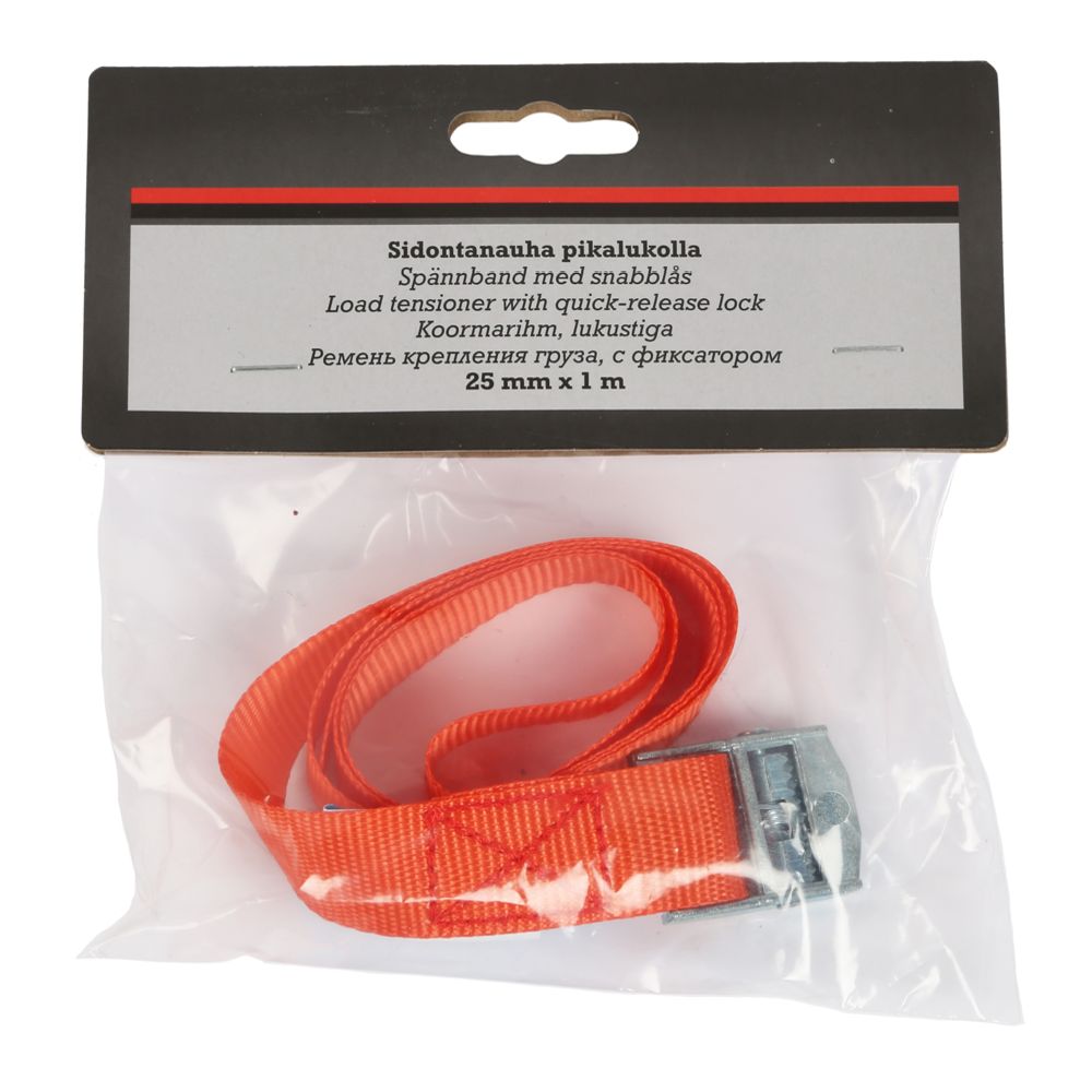 MTX Automotive spännband med snabbspänne 250 kg 25 mm x 1 m