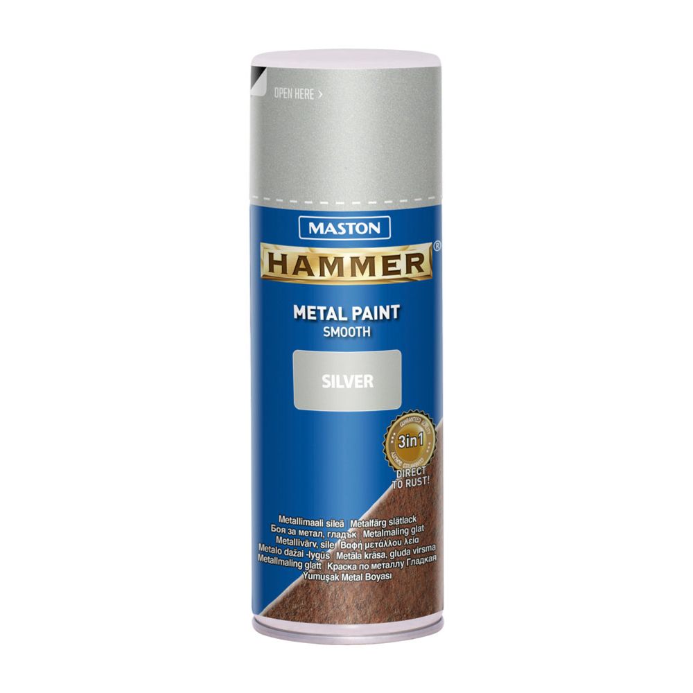Maston Spraymaali Hammer sileä hopea 400 ml