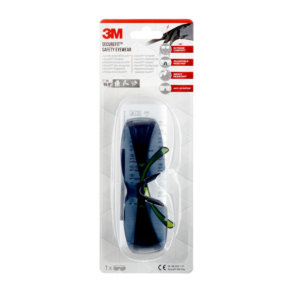 3M SecureFit SF400GC1 repfria skyddsglasögon grå