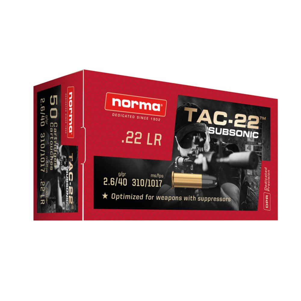 Norma Subsonic .22 LR 2,6 g/40 gr 50 kpl