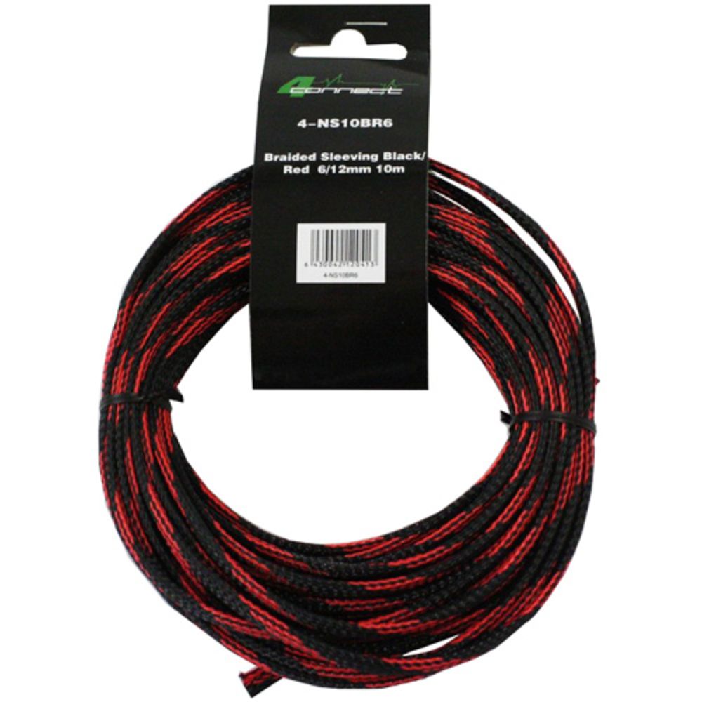 FOUR Connect nailonsukk, punane/must, 6/12 mm, 10 m