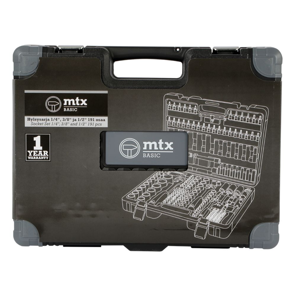 MTX Tools Basic 191-osaline padrunikomplekt, 1/4", 3/8" & 1/2"