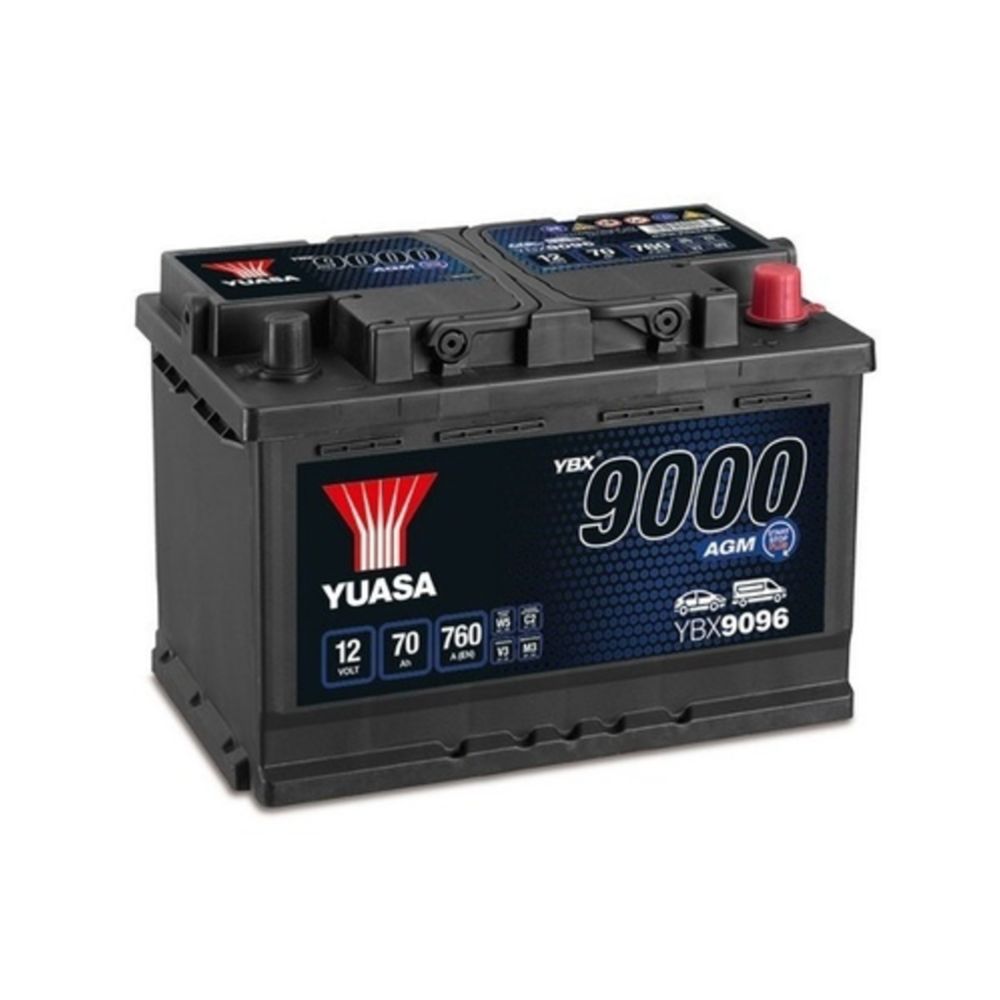 Yuasa YBX9096 70Ah / 760A AGM-Batteri L278 x B175 x H190 -+