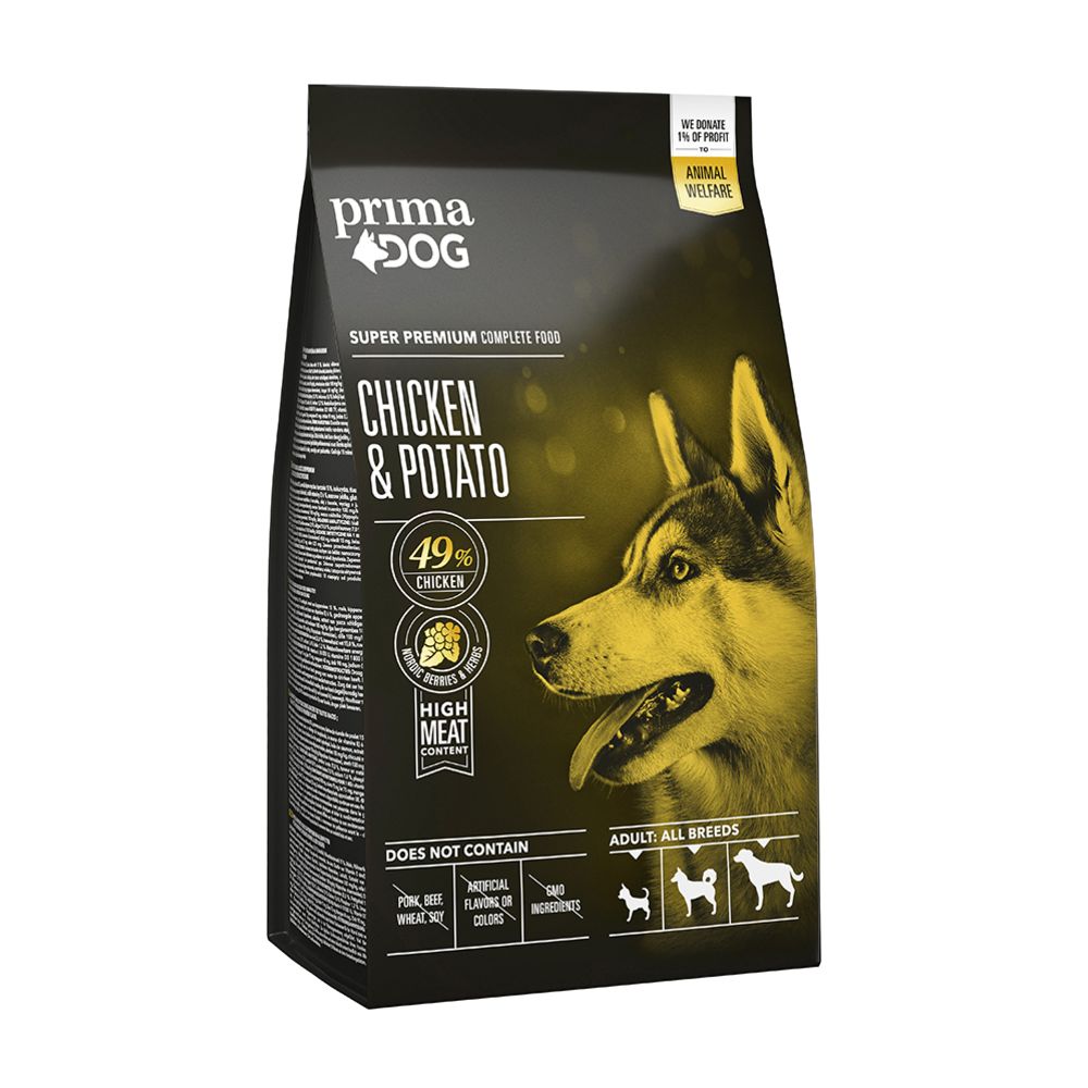 Prima Dog kyckling och potatis för alla vuxna hundar 2 kg