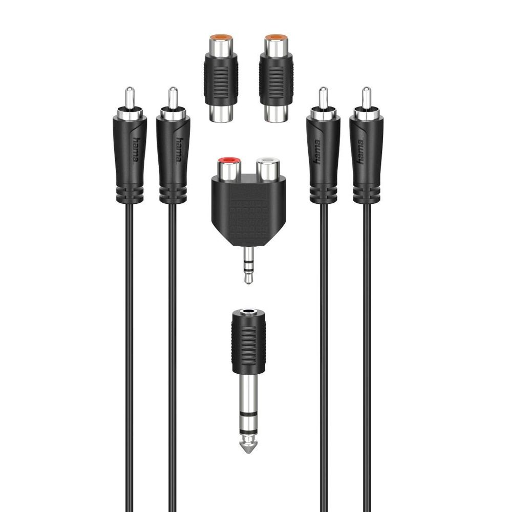 Hama Audioadapterset, 5-delar, RCA/3.5 mm/6.3 mm, 2.5 m