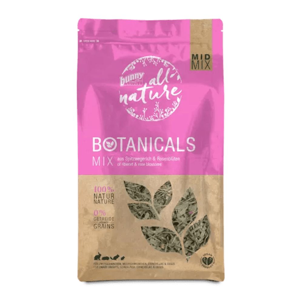 Bunny Nature Botanicals mid Mix heinäratamo ja ruusu täydennysrehu kanille 120 g