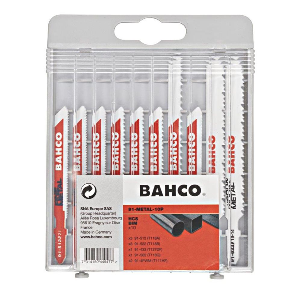 Bahco 91-METAL-10P sticksågsblad för metall/trä med spik 10 st.