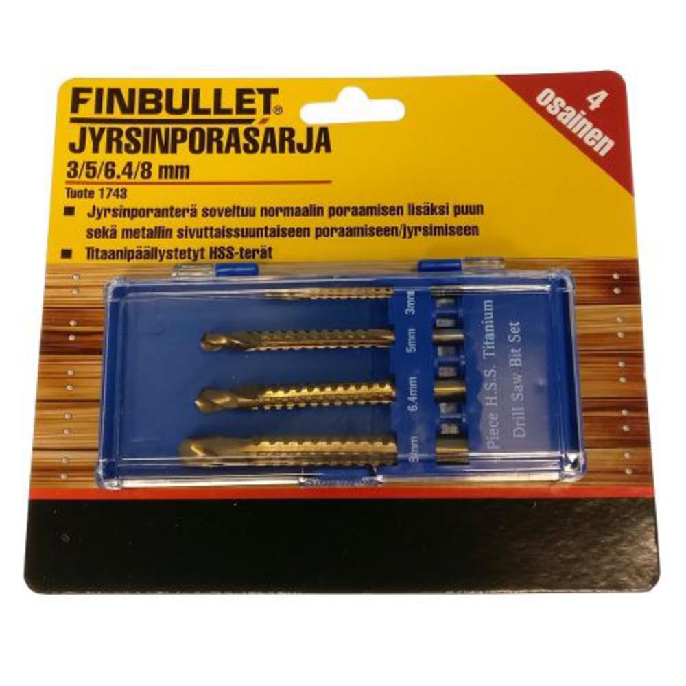 Jyrsinporasarja 3/5/6,4/8 mm