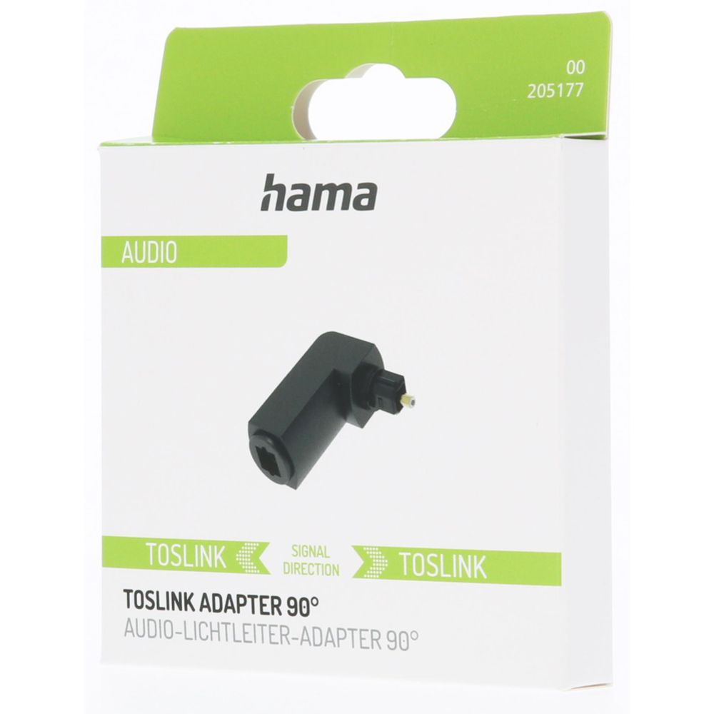 Hama Audioadapteri, ODT Toslink uros 90° - ODT Toslink naaras