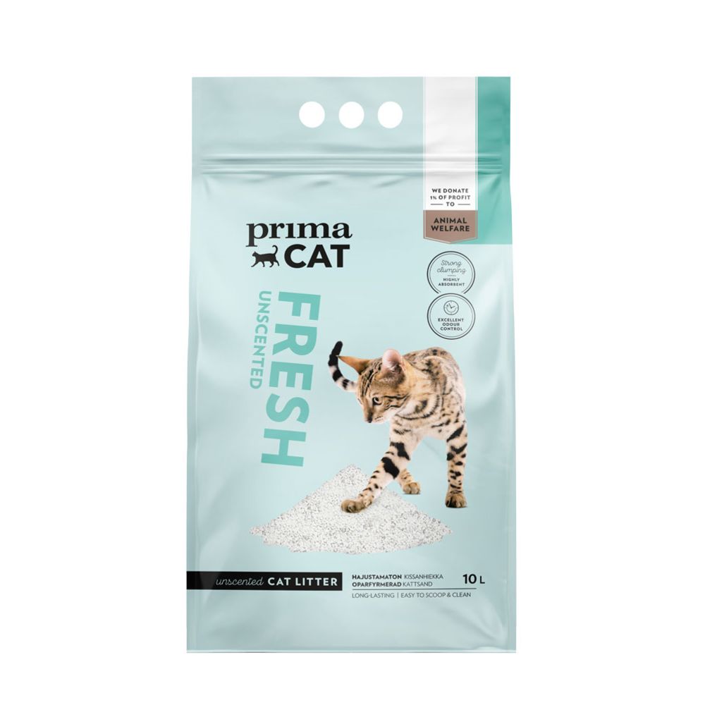 PrimaCat Fresh Unscented kattsand vit 10 l