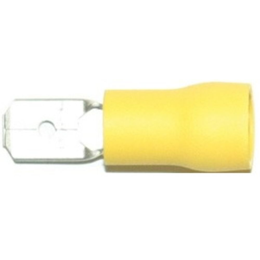 Abiko A4607H pistik 6,3 mm isane kollane 50 tk