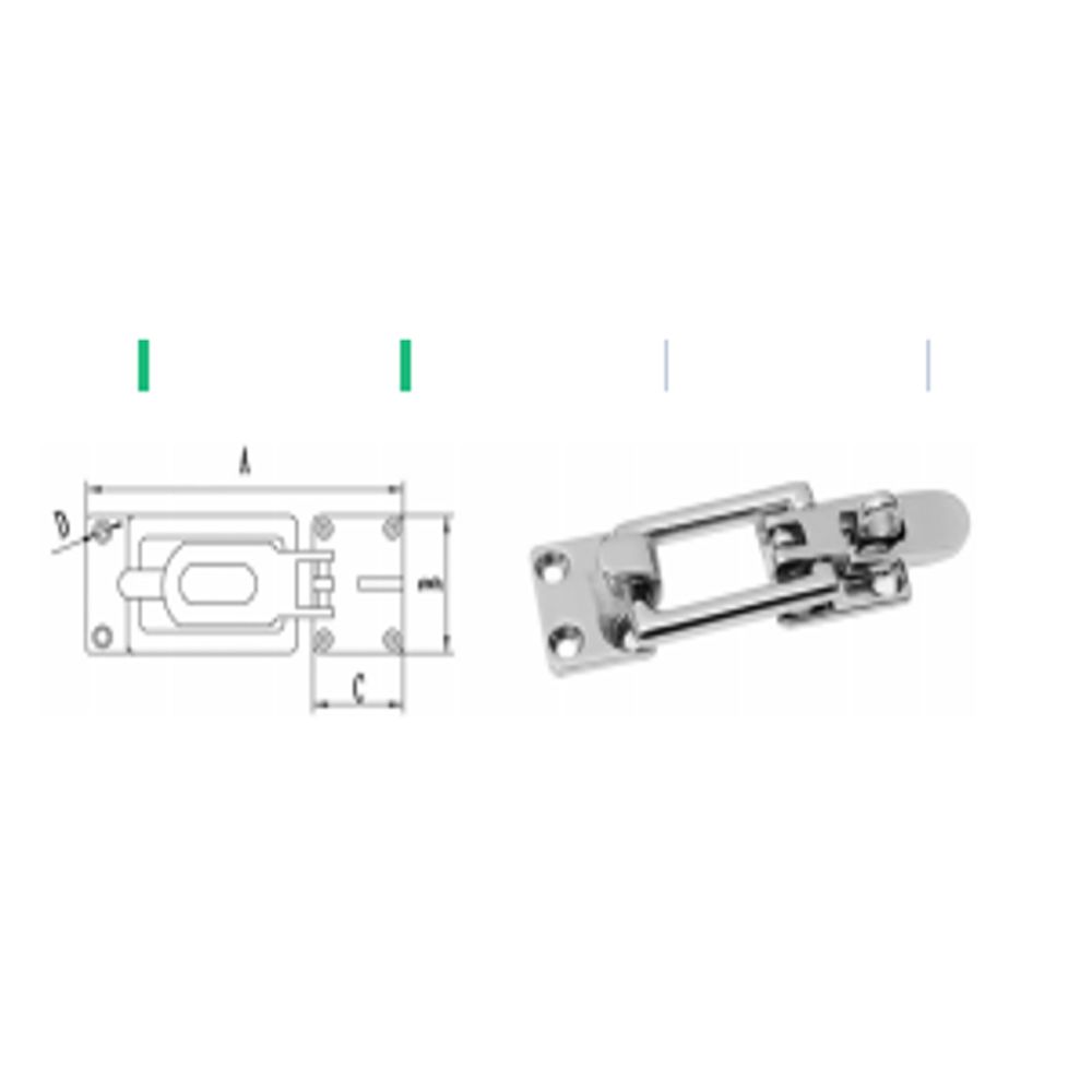 Arctic Marine lukustatav luugiriiv, AISI 316, 75 x 30 mm