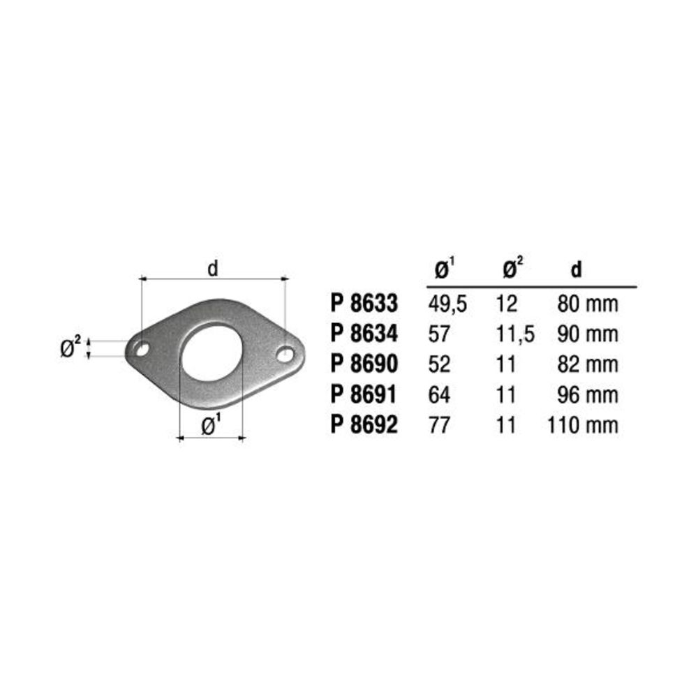 Avgasfläns 49,5 mm