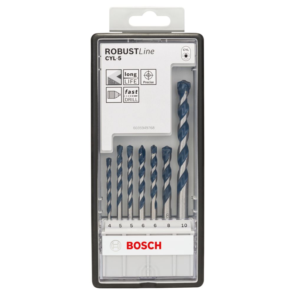 Bosch Robust Line betooni puuriterade komplekt - CYL-5, 4—10 mm, 7 tükki