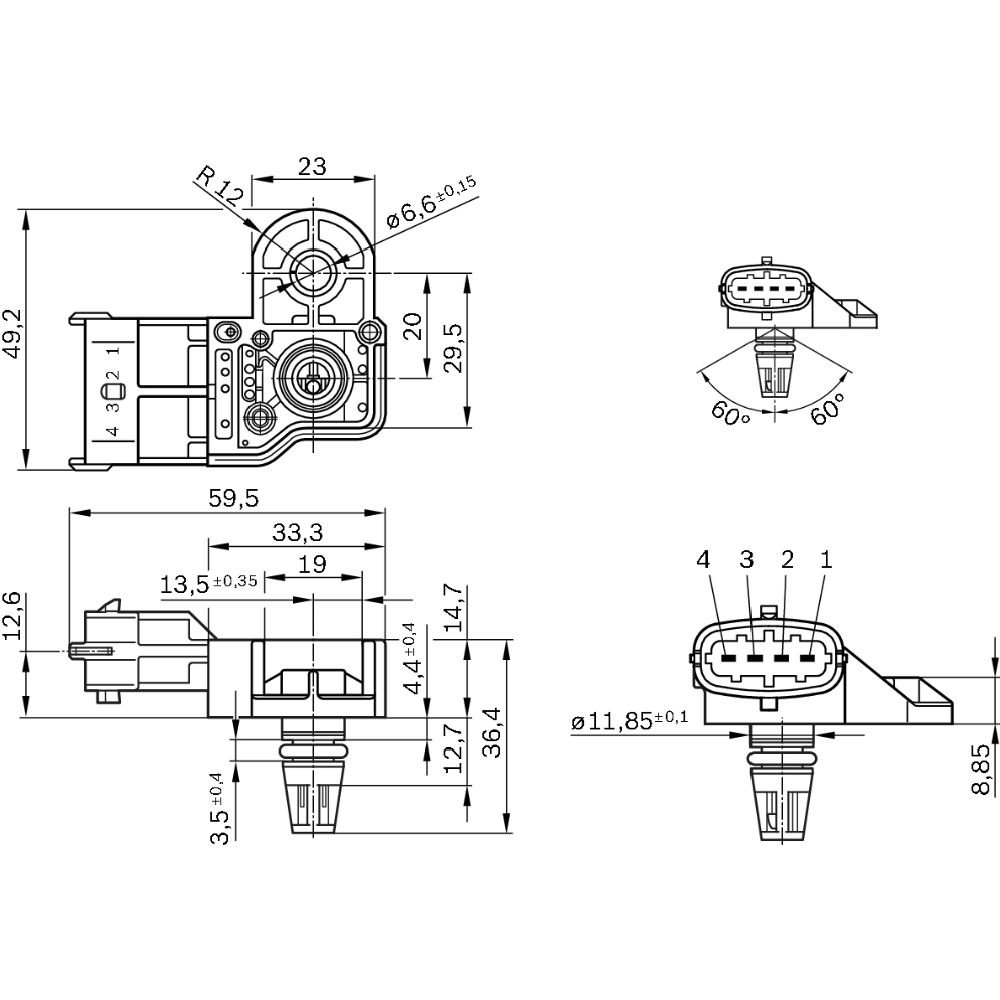 Sensor, laddtryck 28-00080