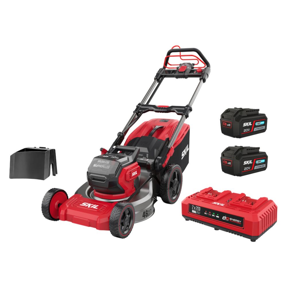 SKIL 0150BA batteridriven gräsklippare självgående 46 cm 2 x 4,0 Ah 20 V