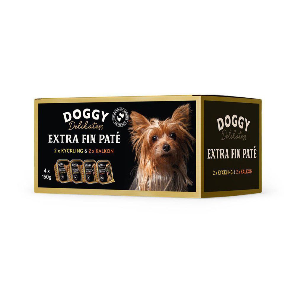 Doggy Delikatesspaté Multibox Kyckling & Kalkon 4 x 150 g