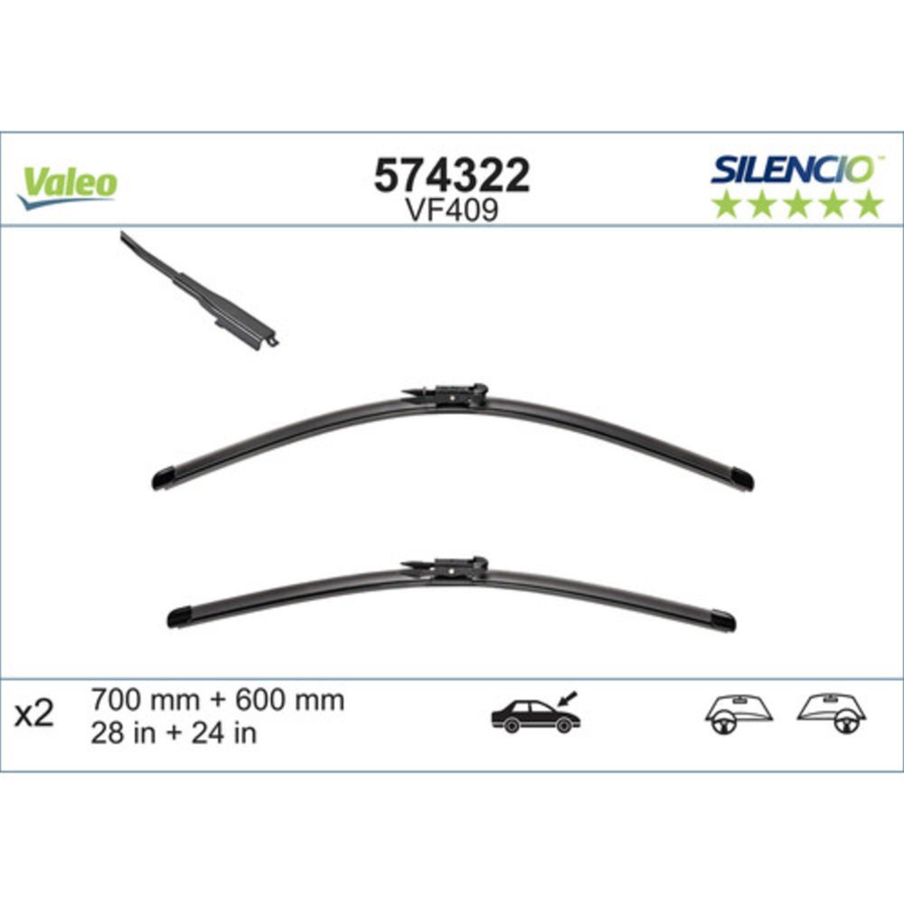 Valeo X-trm/AeroTwin VM409/VF409/A965S torkarblad 2 st. 70 + 60 cm