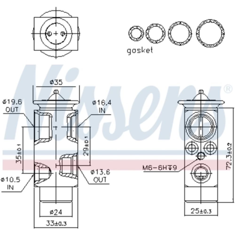 Ilmastointilaitteen paisuntaventtiili 12-00358