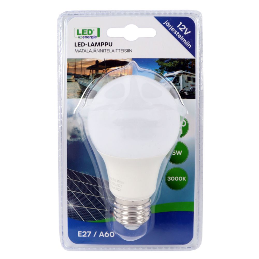 12 V LED-ümarlamp, E27, 5 W, 3000 K, 400 lm