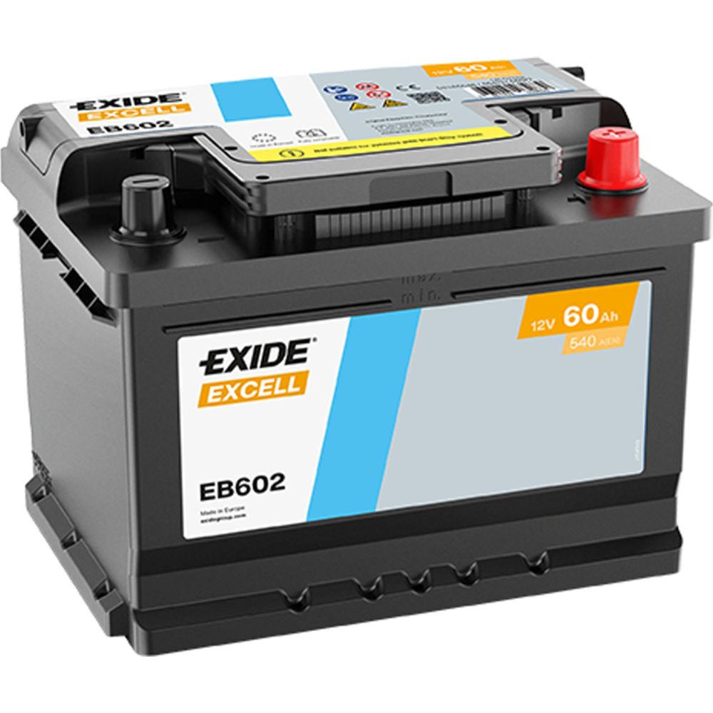 Exide EB602 60 Ah / 540 A batteri L242 x B175 x H175 -+