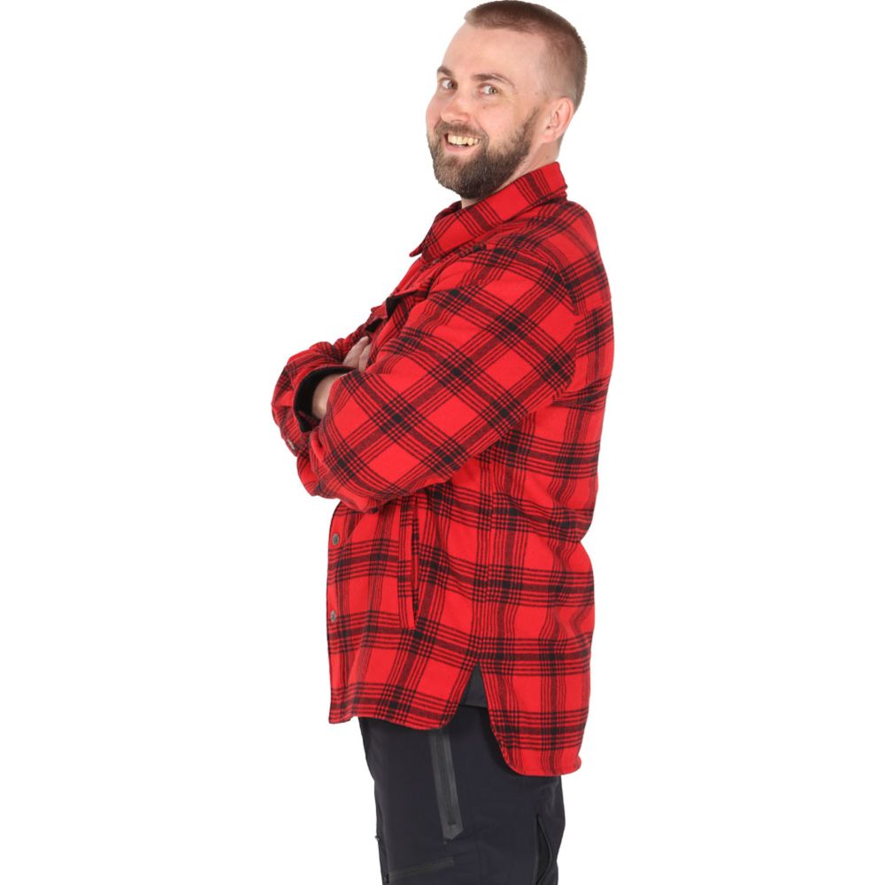 JahtiJakt ruuduline voodriga flanellsärk, punane/must