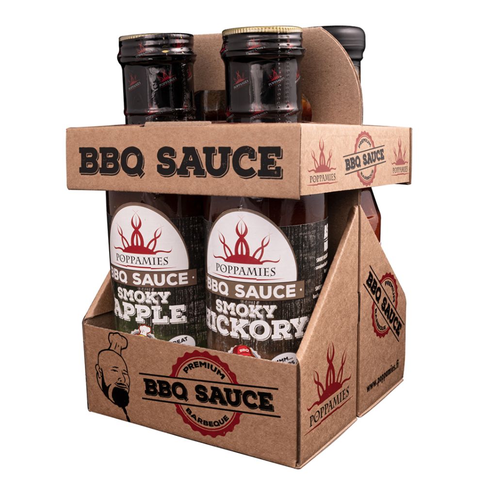 Poppamies BBQ-nelikko kastikelajitelma 4 x 345—410 g