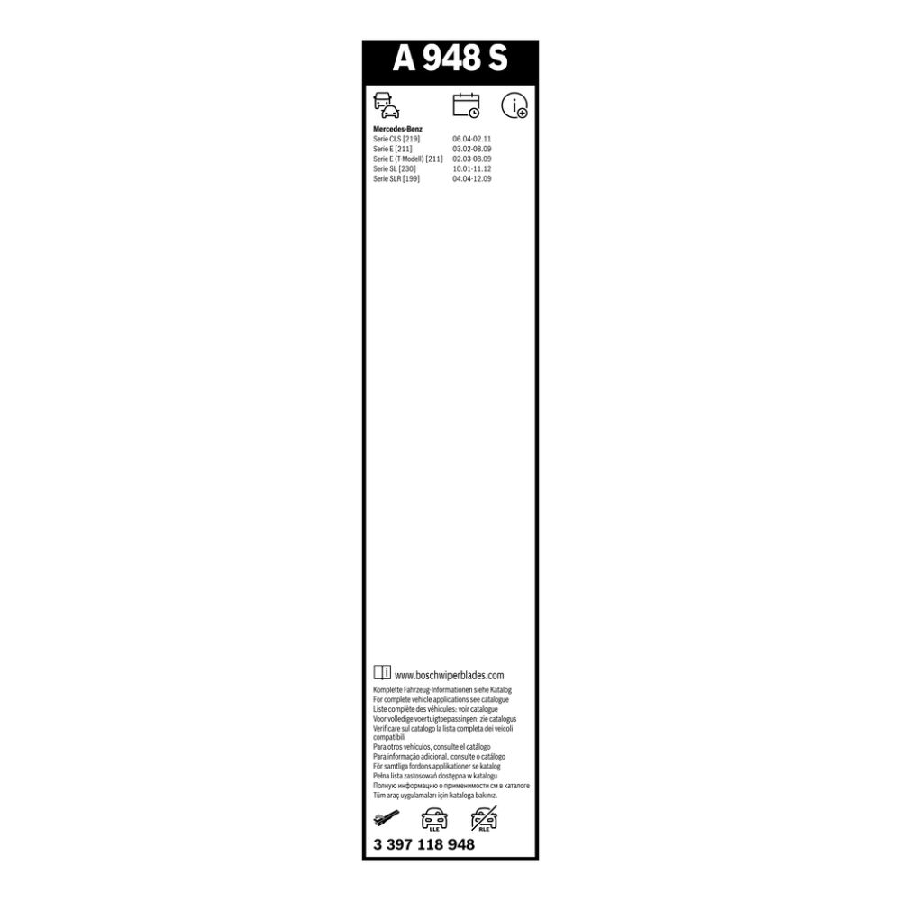 Bosch AeroTwin A948S torkarbladspar 65 + 65 cm