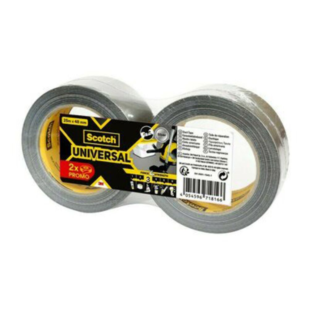 Scotch® niiskuskindel teip, hall, 48 mm x 25 m, 2 tk