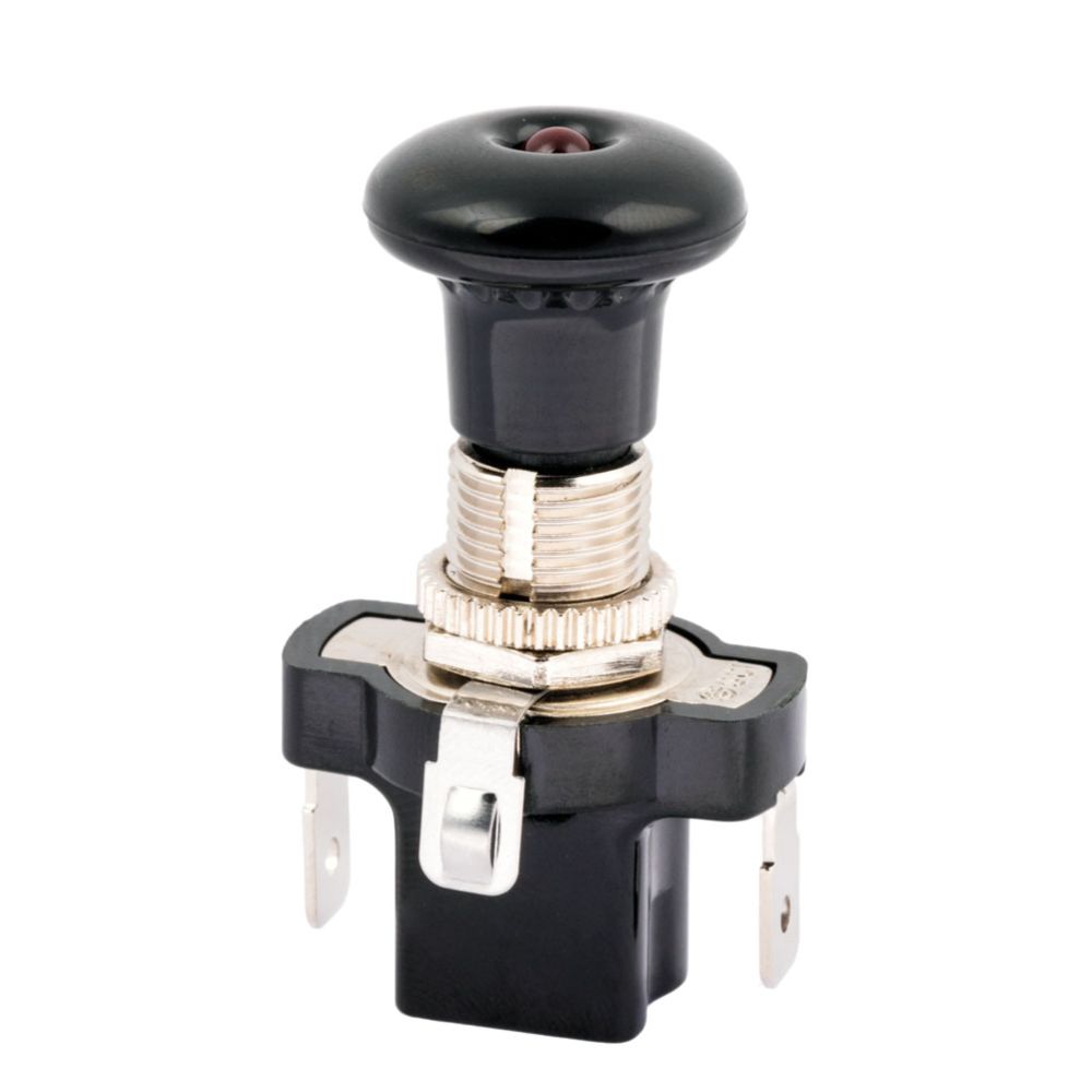 C-PWR dragströmbrytare 28 mm 0-1 LED röd