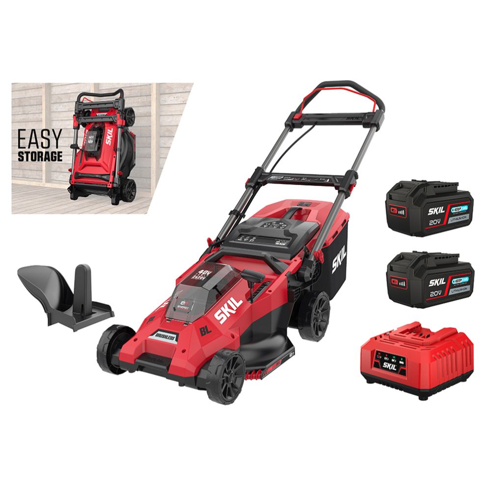 SKIL 0140BA akkuruohonleikkuri 43 cm 2 x 4,0 Ah 20 V
