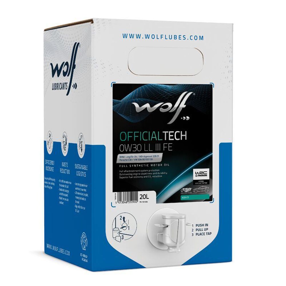 Wolf Officialtech 0W30 LL III FE BIB 20 L motorolja