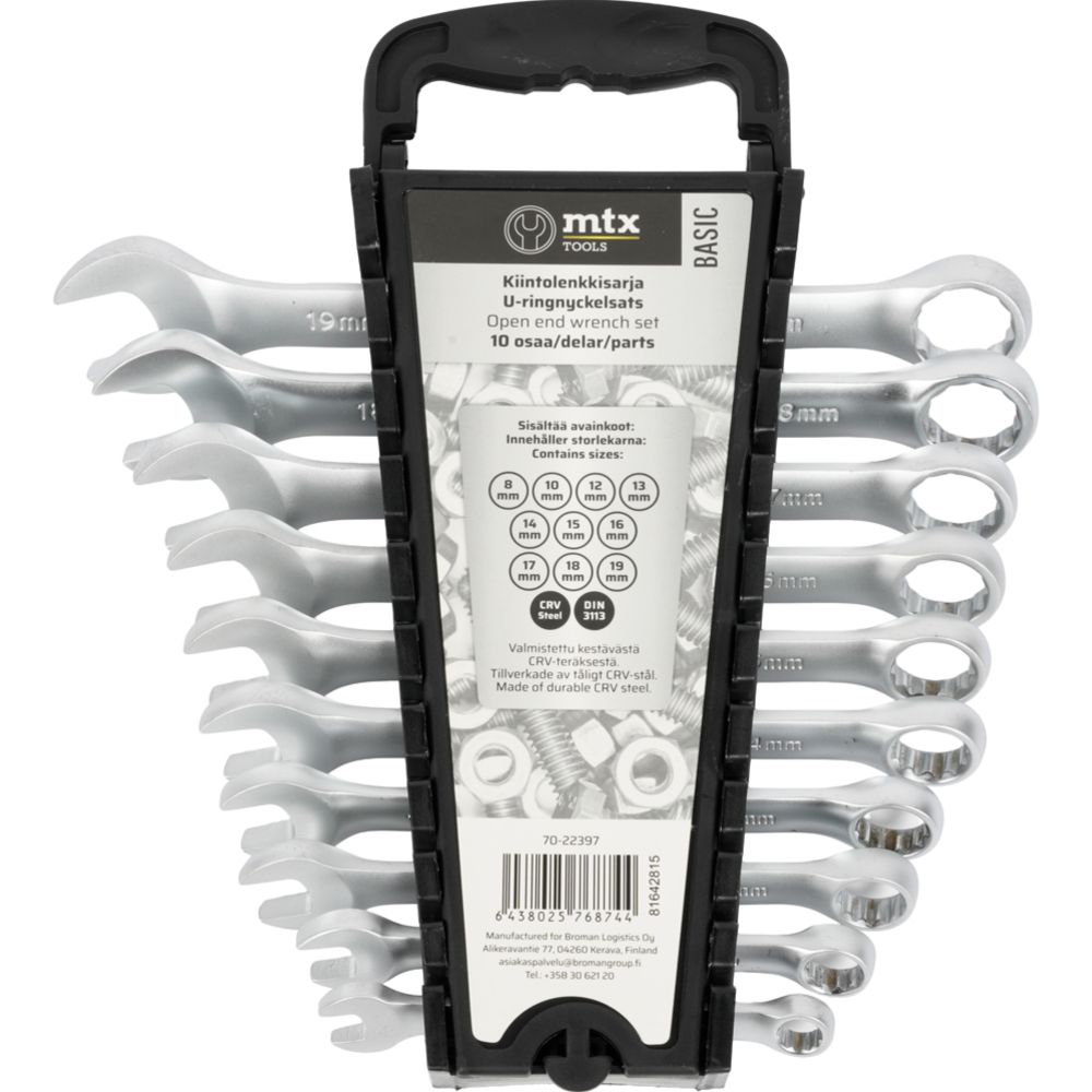 MTX Tools Basic U-ringnyckelsats 8–19 mm 10 delar