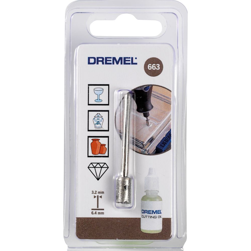 Dremel 663 glasborr 6,4 mm
