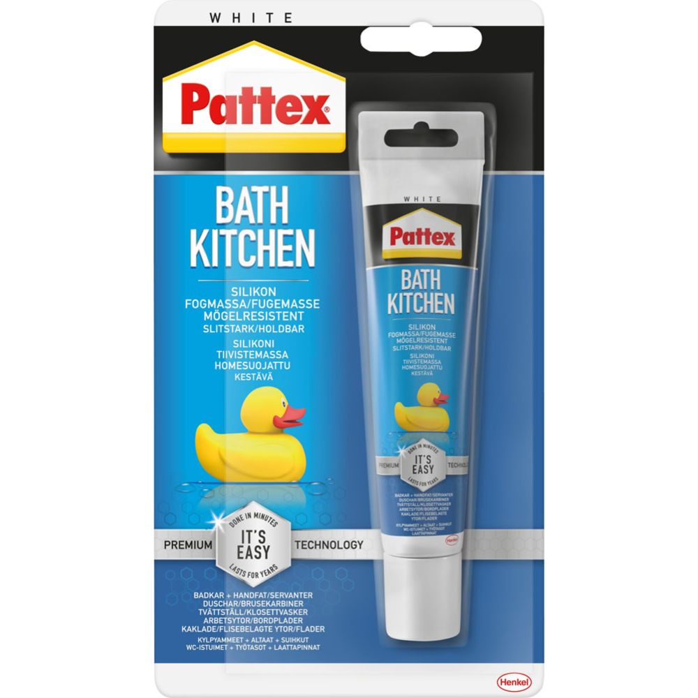 Pattex Bath & Kitchen silikonimassa, valkoinen 50 ml