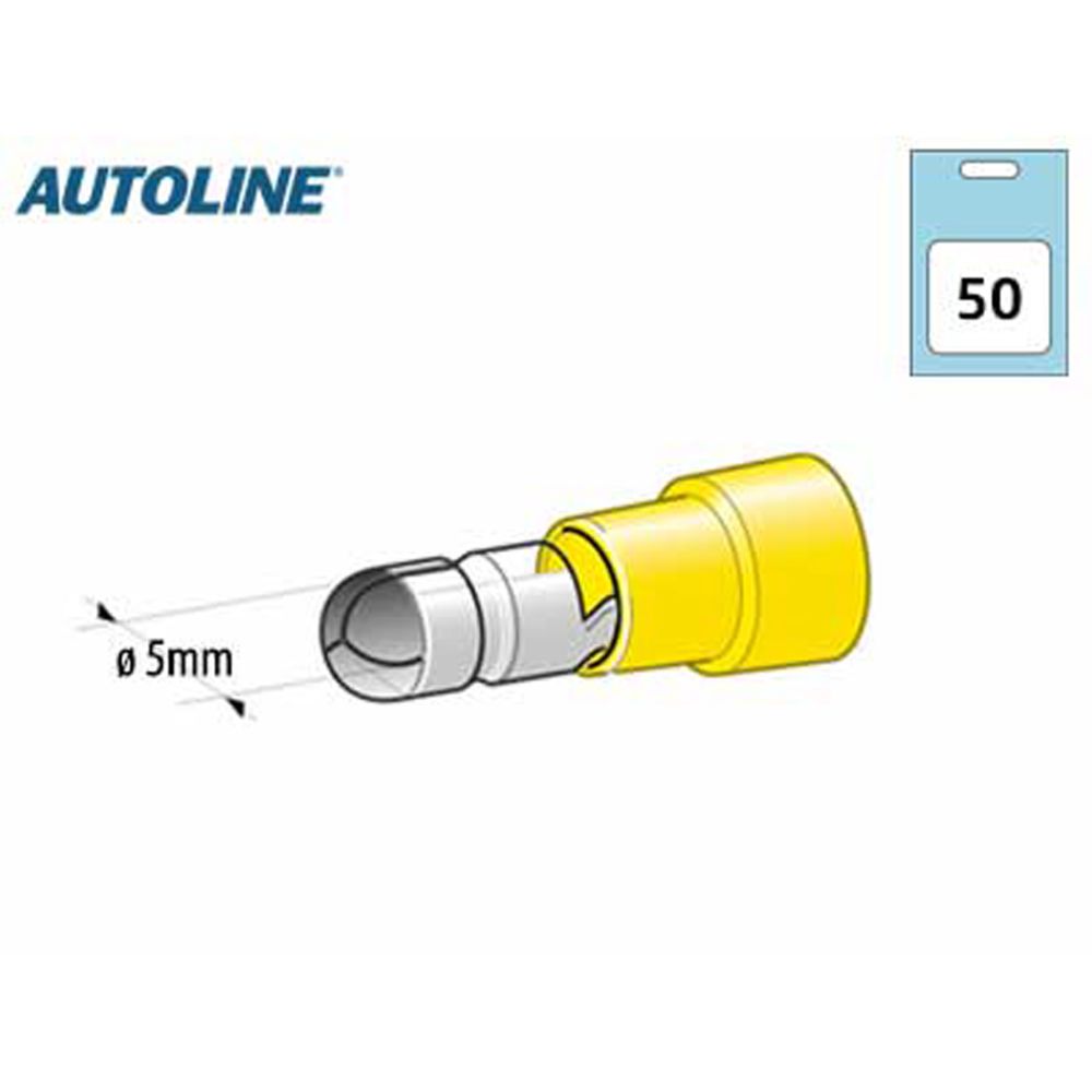Pistik ümmargune isane kollane 50 tk